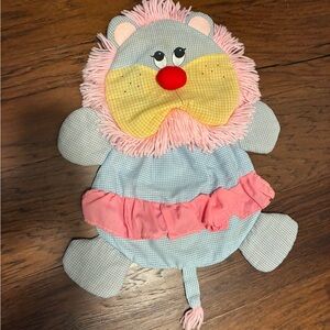 Russ Lori The Lion Pajama Diaper Holder Cloth Gingham Vintage Pink Blue Yellow